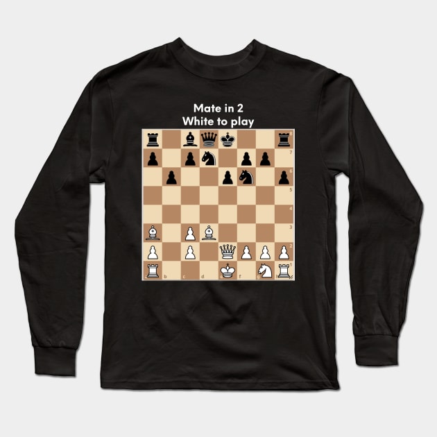 Chess puzzle. Mate in 2. White to play Long Sleeve T-Shirt by chessmate